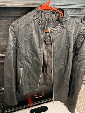 Black Women’s Faux Leather Moto Jacket